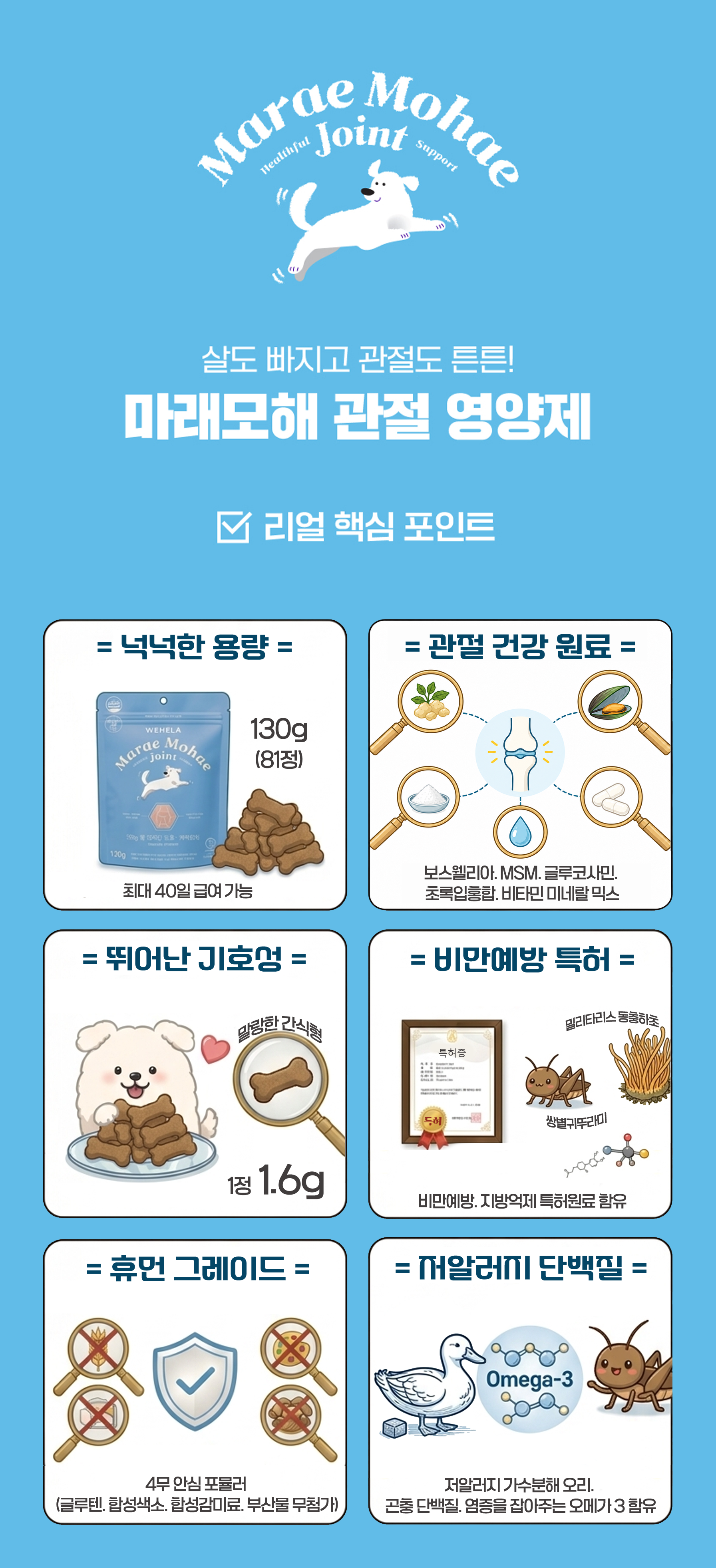 마래모해 강아지 관절 영양제 130g 상세 이미지 5
